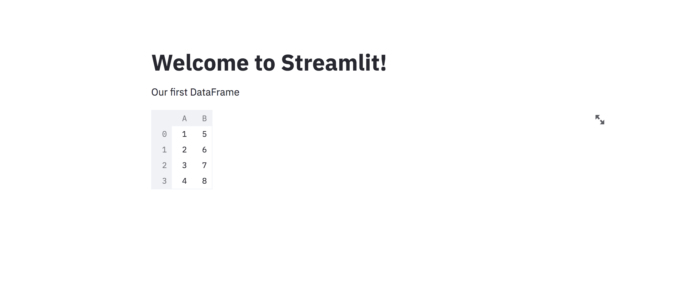 Streamlit Web App welcome